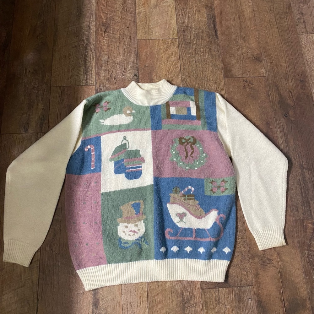 Alfred Dunner Winter Holiday Crew Neck Sweater